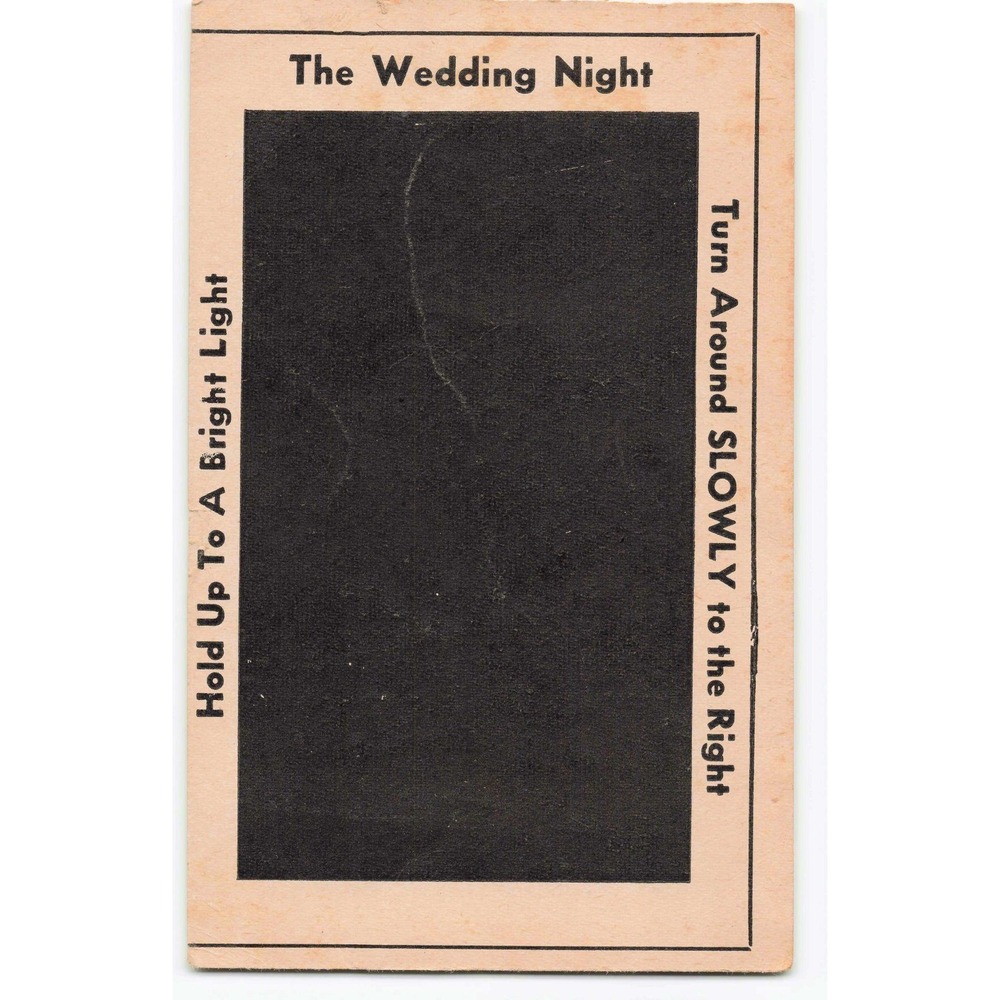 Hold-to-Light Wedding Night Novelty Postcard Vtg Risque Comic Gag
